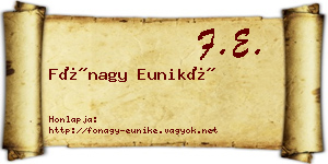 Fónagy Euniké névjegykártya